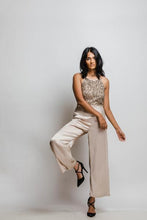 Load image into Gallery viewer, Rena Love Cocktail Golden Satin Jumpsuit