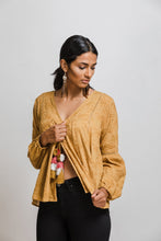 Load image into Gallery viewer, Rena Love Coccenelle Mustard Tassel Blouse
