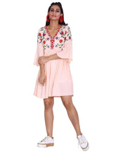 Load image into Gallery viewer, Rena Love Blush Flared Sleeve Embroidered Dress