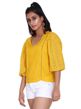 Load image into Gallery viewer, Rena Love Broderie Sleeve Detail Blouse