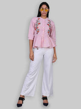 Load image into Gallery viewer, Rena Love Danielle Peplum Embroidery blouse