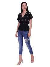 Load image into Gallery viewer, Rena Love Dancing till Dawn Embroidery Top