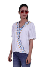 Load image into Gallery viewer, Rena Love Broderie Scalloped Edge Blouse