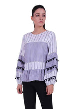Load image into Gallery viewer, Rena Love All over Mixed Stripes Top