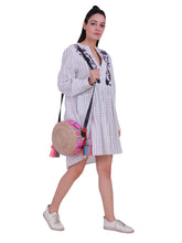 Load image into Gallery viewer, Rena Love All over Checks Embroidered White Dress
