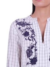 Load image into Gallery viewer, Rena Love All over Checks Embroidered White Dress