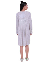 Load image into Gallery viewer, Rena Love All over Checks Embroidered White Dress