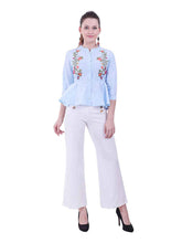 Load image into Gallery viewer, Rena Love Alana Embroidered peplum Blouse
