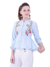 Load image into Gallery viewer, Rena Love Alana Embroidered peplum Blouse