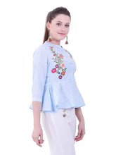 Load image into Gallery viewer, Rena Love Alana Embroidered peplum Blouse
