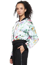 Load image into Gallery viewer, Rena Love Satin Print Bomber Jacket