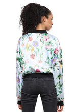 Load image into Gallery viewer, Rena Love Satin Print Bomber Jacket