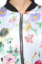 Load image into Gallery viewer, Rena Love Satin Print Bomber Jacket