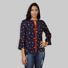 Load image into Gallery viewer, Rena Love Blue Floral Printed Top