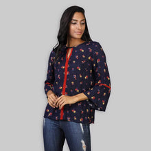 Load image into Gallery viewer, Rena Love Blue Floral Printed Top