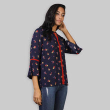 Load image into Gallery viewer, Rena Love Blue Floral Printed Top