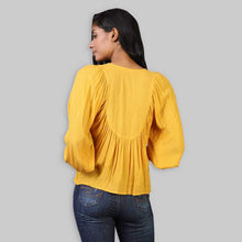 Load image into Gallery viewer, Rena Love Clara Yellow Embroidered Top