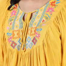 Load image into Gallery viewer, Rena Love Clara Yellow Embroidered Top