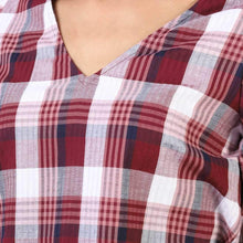 Load image into Gallery viewer, Rena Love All over Check Twisted Sleeve Top
