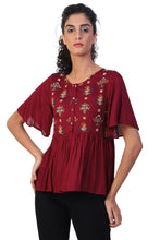 Load image into Gallery viewer, Rena Love Embroidered Peplum Top