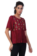 Load image into Gallery viewer, Rena Love Embroidered Peplum Top