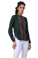 Load image into Gallery viewer, Rena Love Button Down Embroidered Blouse