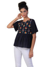 Load image into Gallery viewer, Rena Love Bloom Embroidered Peplum Top