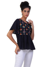 Load image into Gallery viewer, Rena Love Bloom Embroidered Peplum Top