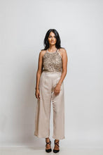 Load image into Gallery viewer, Rena Love Cocktail Golden Satin Jumpsuit